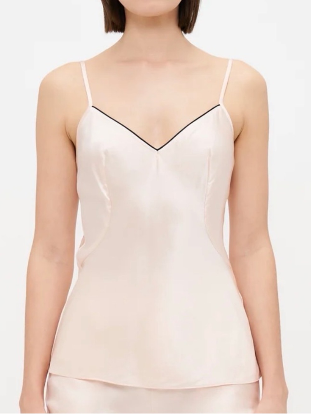 agent provocateur pink classic silk contrast trim camisole 2